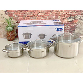 [Xả Hàng] Bộ Nồi Bếp Từ Elo BELLE 3 MÓN, 1-5L, Bộ Nồi Inox, Quánh Kèm Vung Kính Bếp Từ, Bếp Điện