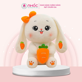 Thú bông Thỏ tai thêu trái cây lông xù bông cao cấp - NHÓC