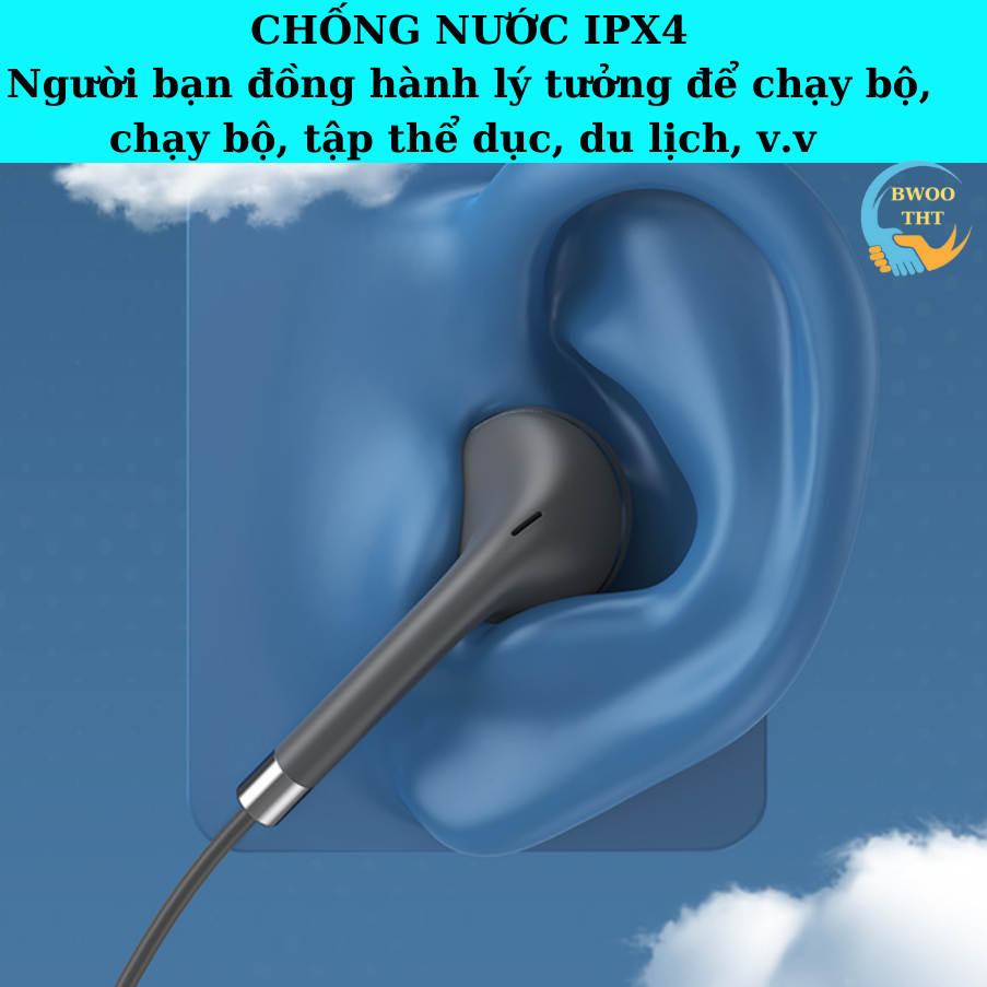 Tai nghe chân tròn 3.5 Bwoo BO-HF20 cho các dòng máy điện thoại máy tính máy nghe nhạc BH 12 Tháng