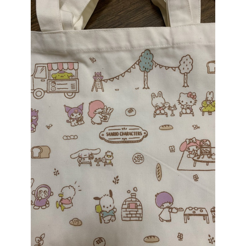 Túi xách tote vải canvas họa tiết Sanrio Characters phong cách Nhật Bản dùng đi học đi chơi đi du lịch
