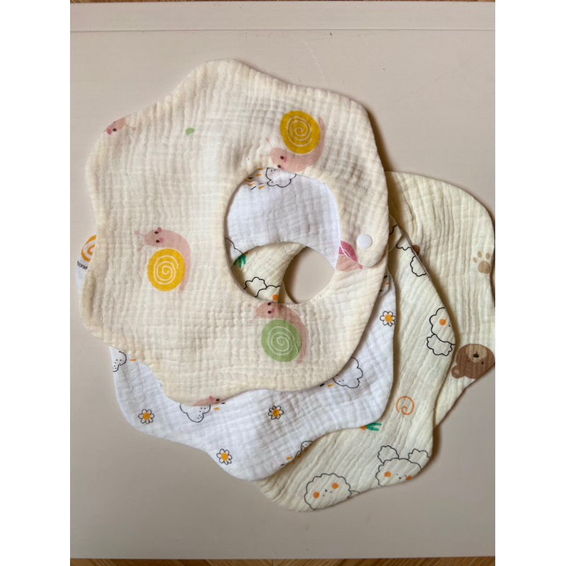 Yếm xô cho bé - Yếm tròn xoay 360 độ vải xô muslin cao cấp