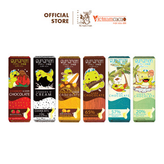 Socola nguyên chất - Set 6 thanh socola khủng long Gumamon - Quà tặng ý nghĩa - Vinacacao 222g
