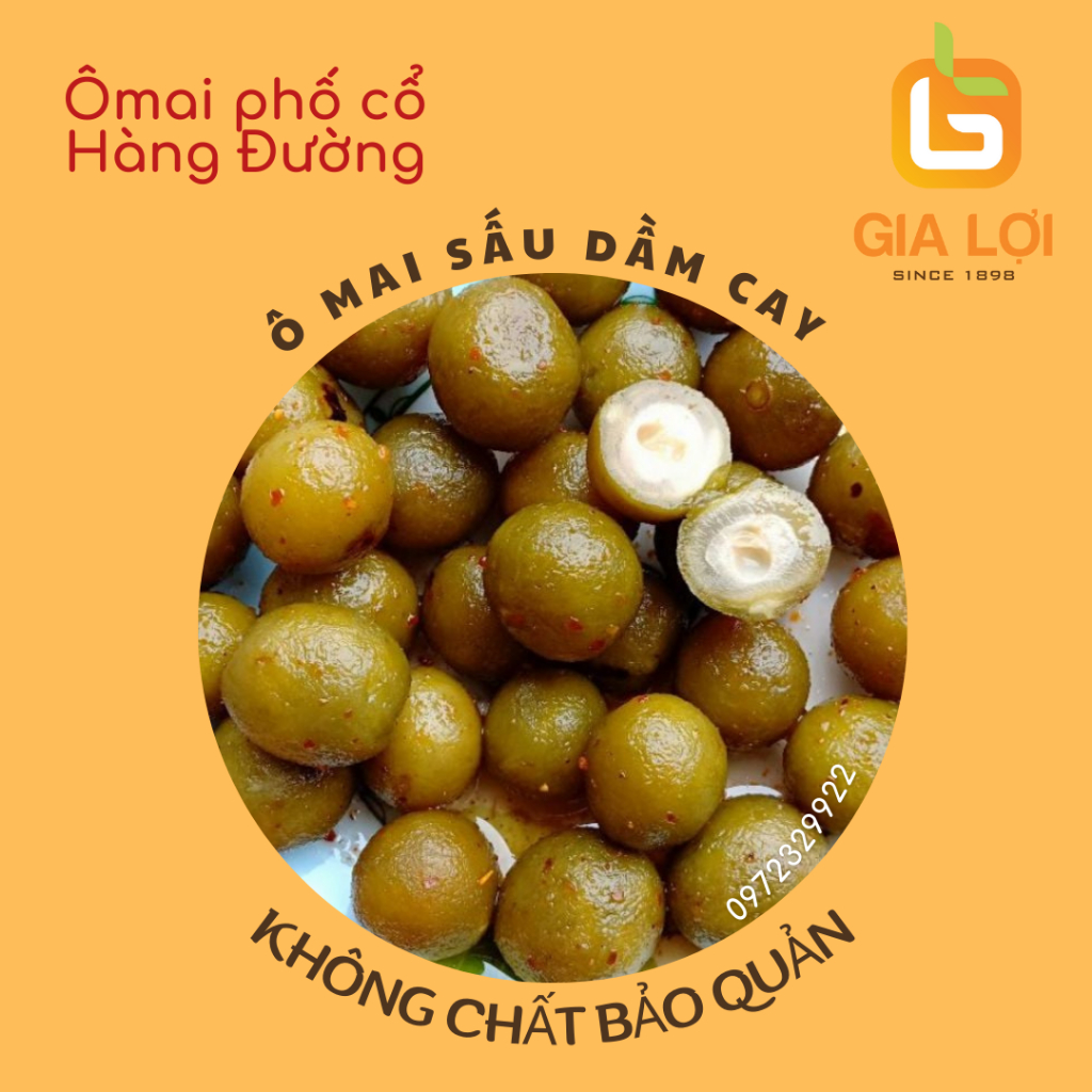 Ômai sấu bao tử Ô Mai Phố Cổ Hàng Đường Ômai Xí Muội Hiệu Gia Lợi Hũ 300g