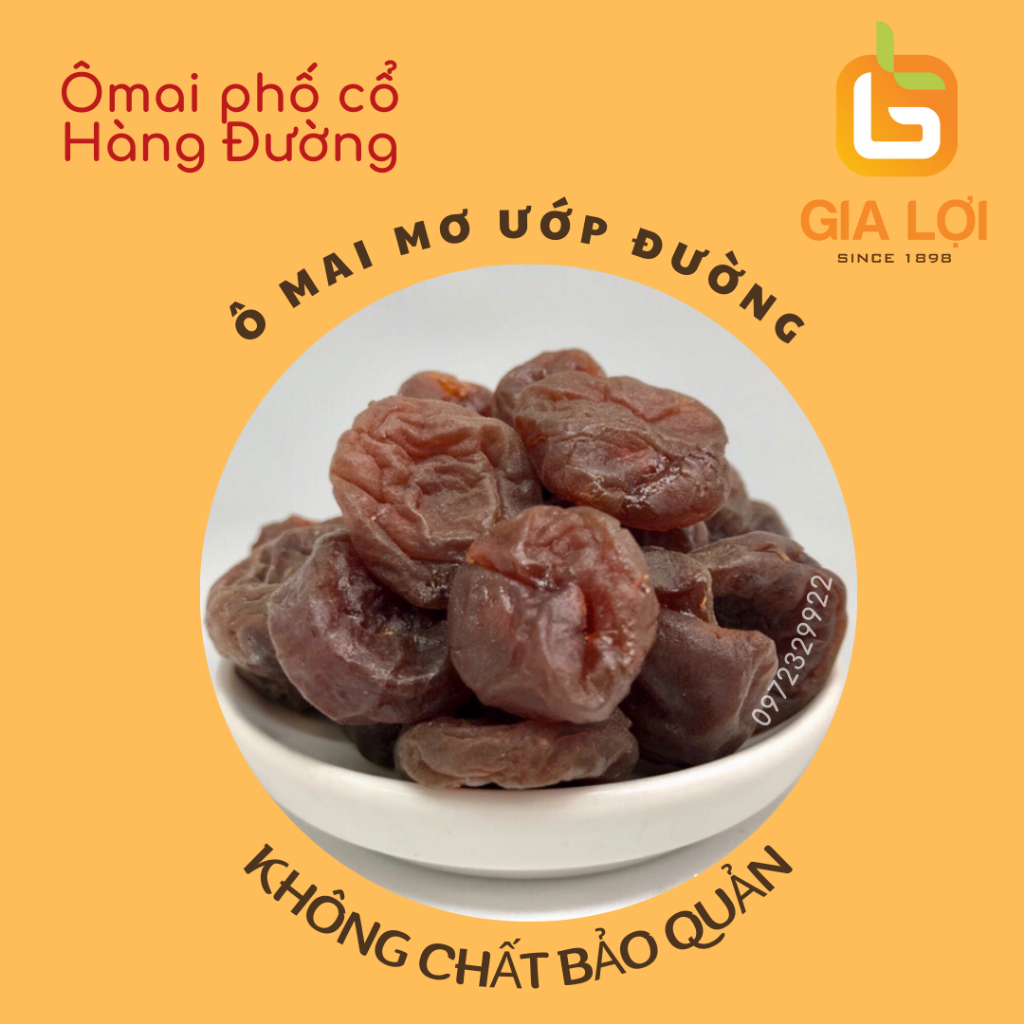 Ômai mơ ướp đường Ô Mai Phố Cổ Hàng Đường Ômai Xí Muội Hiệu Gia Lợi Hũ 300g