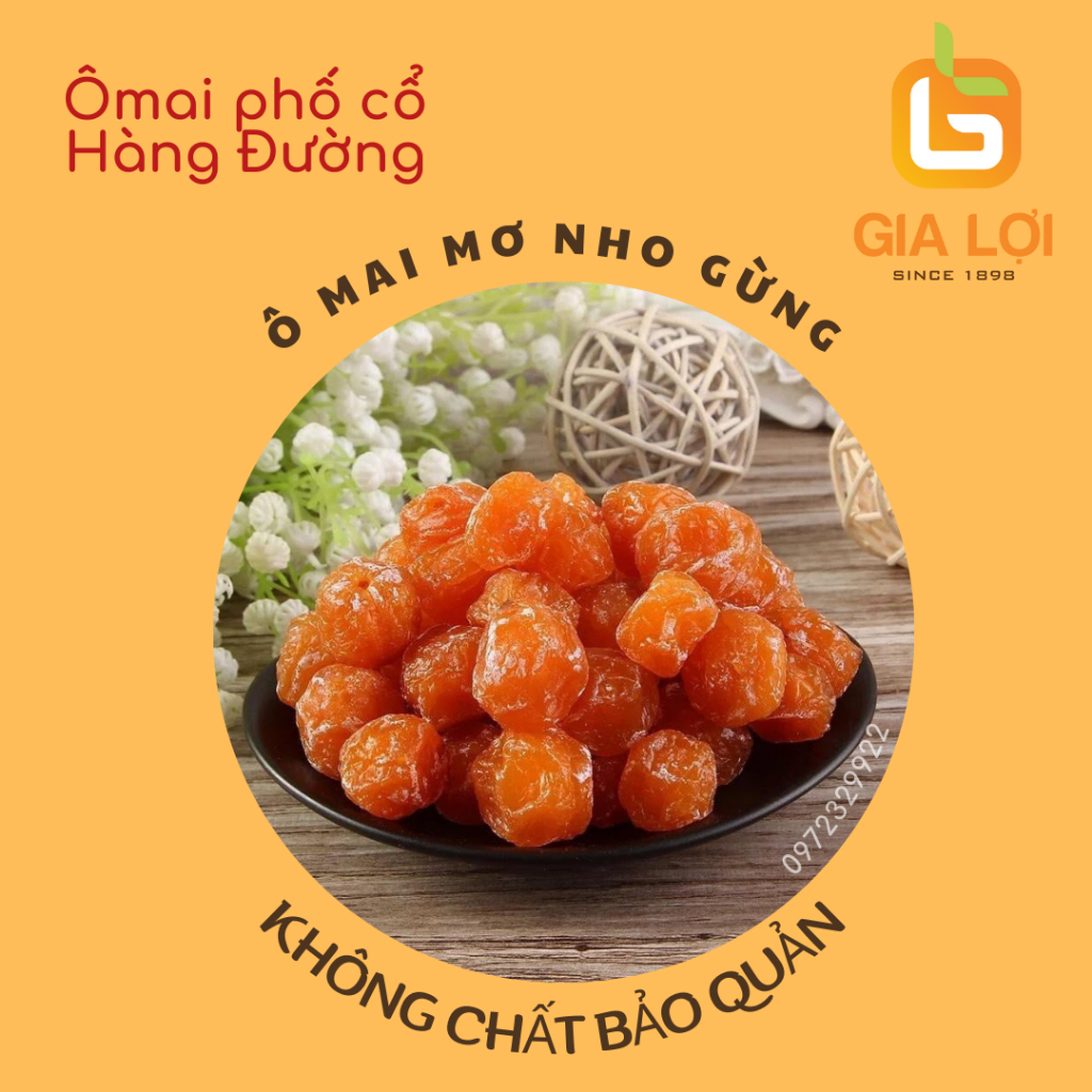 Ômai mơ nho gừng Ô Mai Phố Cổ Hàng Đường Ômai Xí Muội Hiệu Gia Lợi Hũ 300g
