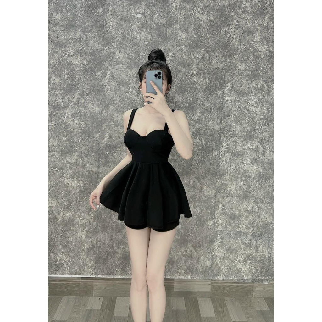 Đầm 2 dây yếm xèo phong cách HOT TREND cho các chị em đi dự tiệc đi chơi du lịch