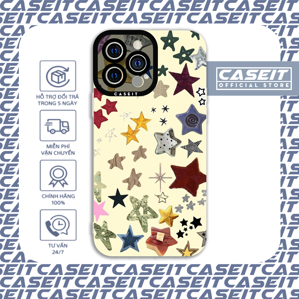 Ốp lưng iphone cạnh vuông Caseit nền sao aesthetic converses cute 8/8plus/x/xs/11/12/13/14/pro/max/plus/promax