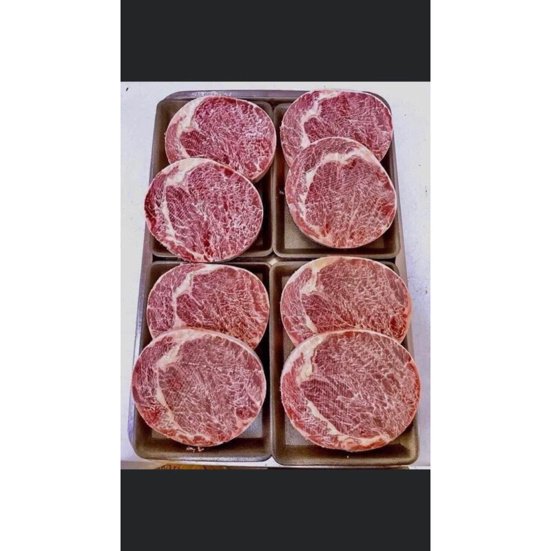 Lõi vai bò vân mỡ cẩm thạch Aukobe nướng / làm beef steak - khay 500gr