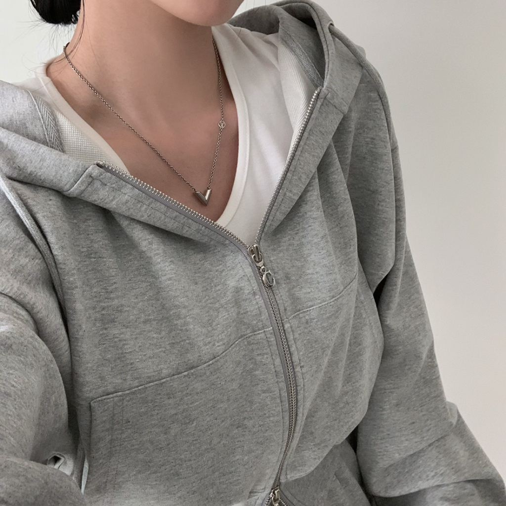 Áo khoác nỉ croptop có túi bên trong RIOTINO local brand hoodie zip dáng ngắn form rộng mũ to khoác thu đông A004 | BigBuy360 - bigbuy360.vn