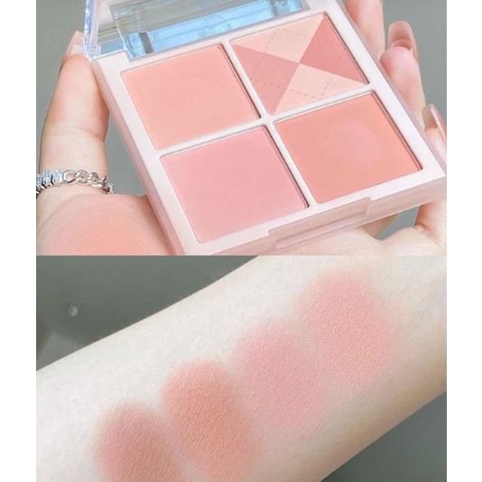 Phấn má hồng màu hồng baby hot trend, phấn má màu cam đào