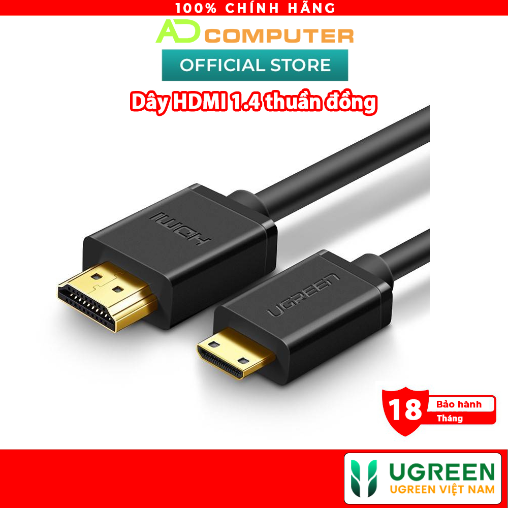 Dây HDMI 1.4 thuần đồng 19+1 Dài 1-5M UGREEN HD104 - Hàng phân phối chính hãng - Bảo hành 18 tháng