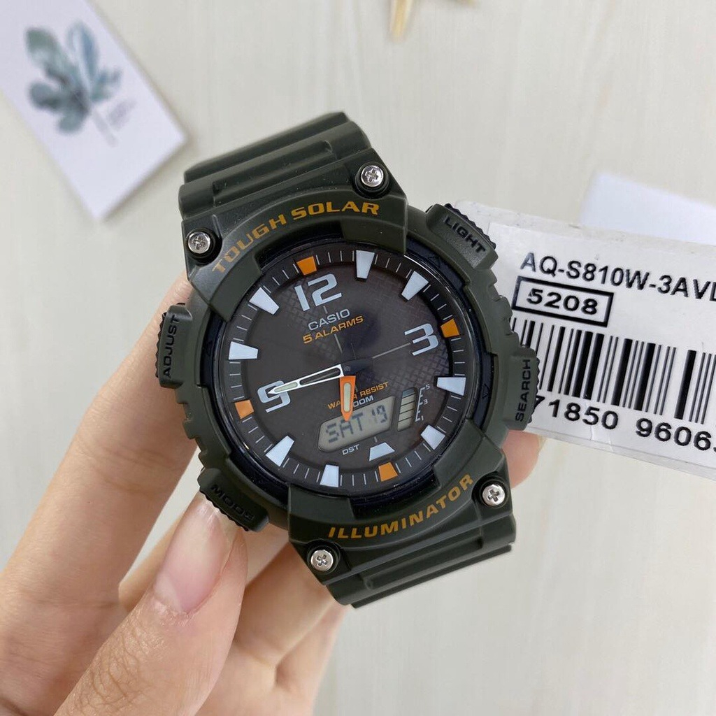 Đồng hồ Casio nam AQ-S810W-3AVDF dây cao su chính hãng