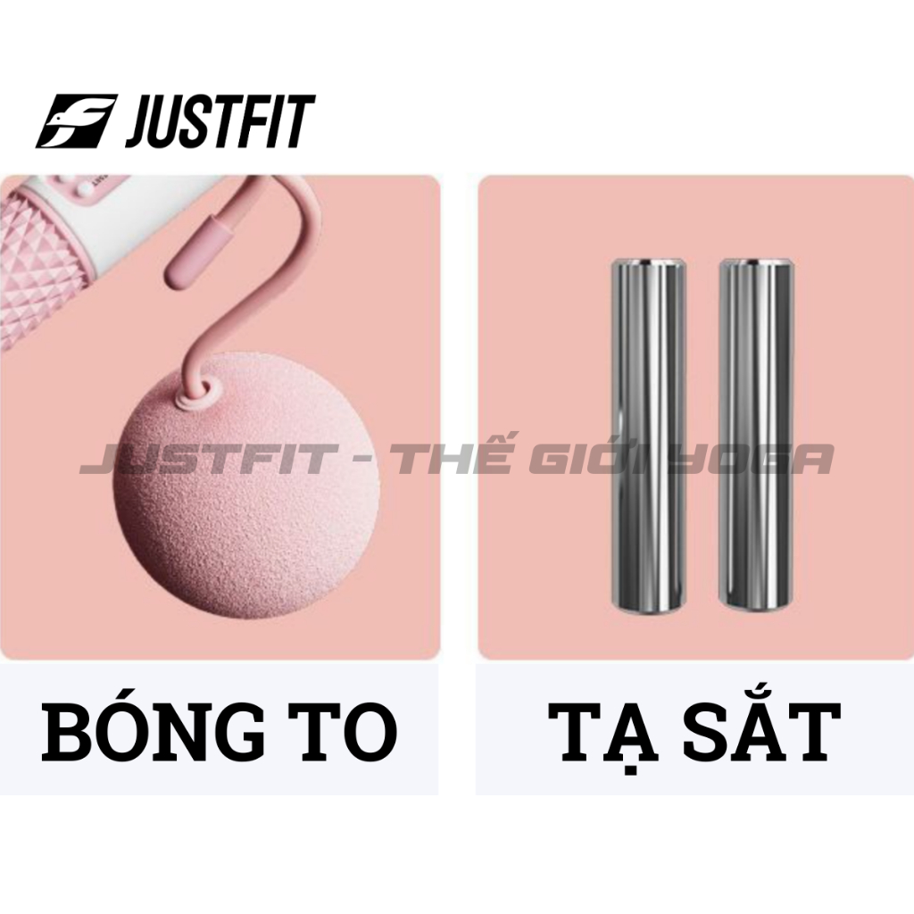 Dây nhảy ĐẾM SỐ JUSTFIT  không dây giảm cân, bóng to, có calo, đếm vòng, có tạ tập yoga, gym, thể dục