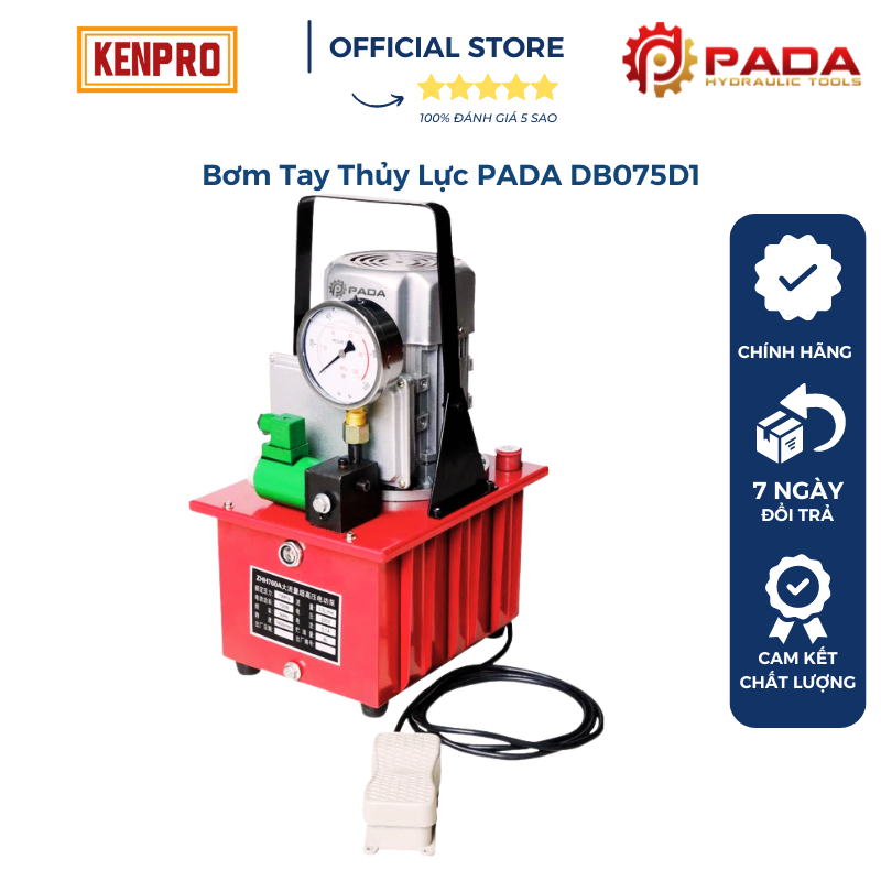 Máy Bơm Điện Thủy Lực PADA DB075D1 Công Suất 750W Bình Dầu 7 Lít