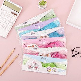 Bộ 4 cây thước kẻ dẻo không gãy tiện lợi 15cm