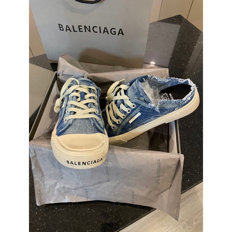Balenciaga Denim Mule Sneaker - Đầy đủ phụ kiện