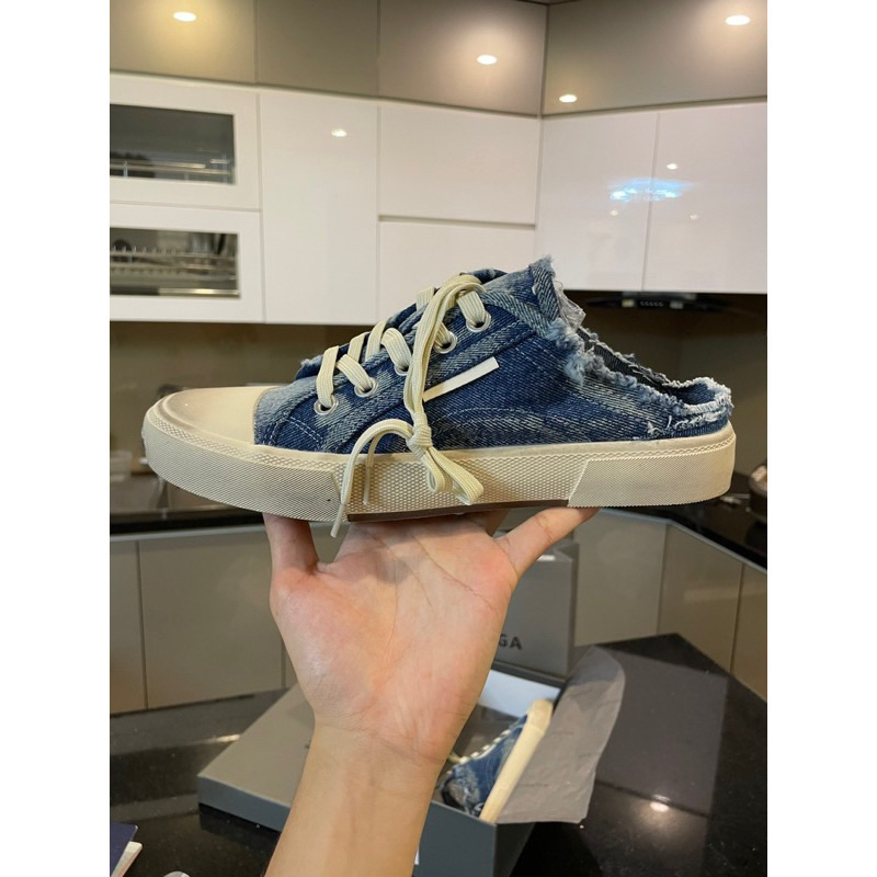 Balenciaga Denim Mule Sneaker - Đầy đủ phụ kiện