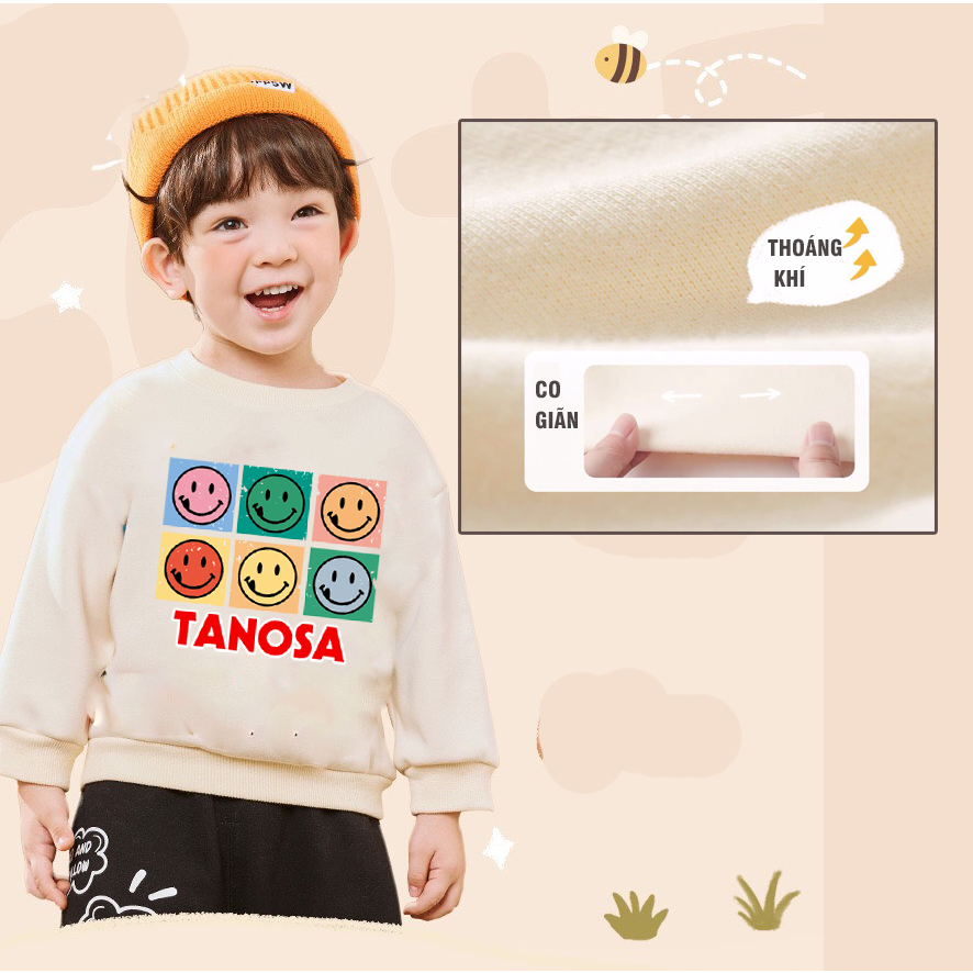 Áo nỉ cho bé Medokids, áo nỉ dài tay chất da cá họa tiết hàng xuất 2023 từ 10-25kg