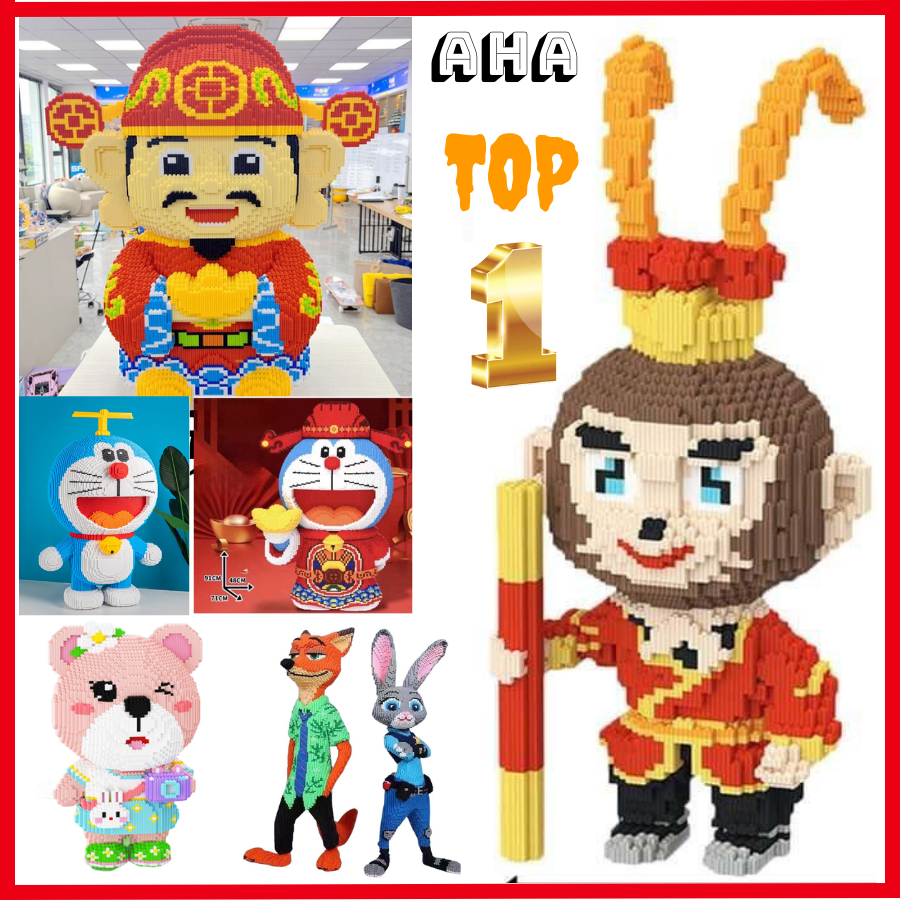 Mô hình  Doraemon Thần Tài Tôn Ngộ Không Cáo Nick Thỏ Judy Bearick teddy  Size LỚN xếp hình