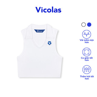 Áo croptop ba lỗ nữ cổ v chất cotton thun gân co giãn - vico5 cổ v croptop