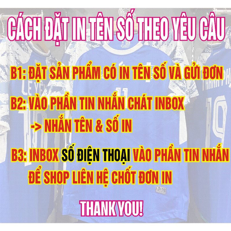 Quần áo bóng đá Chelsea, in tên số theo yêu cầu