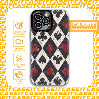 Ốp lưng iphone cạnh vuông Caseit tú lơ khơ họa tiết bộ bài tây poker 8/8plus/x/xs/11/12/13/14/pro/max/plus/promax