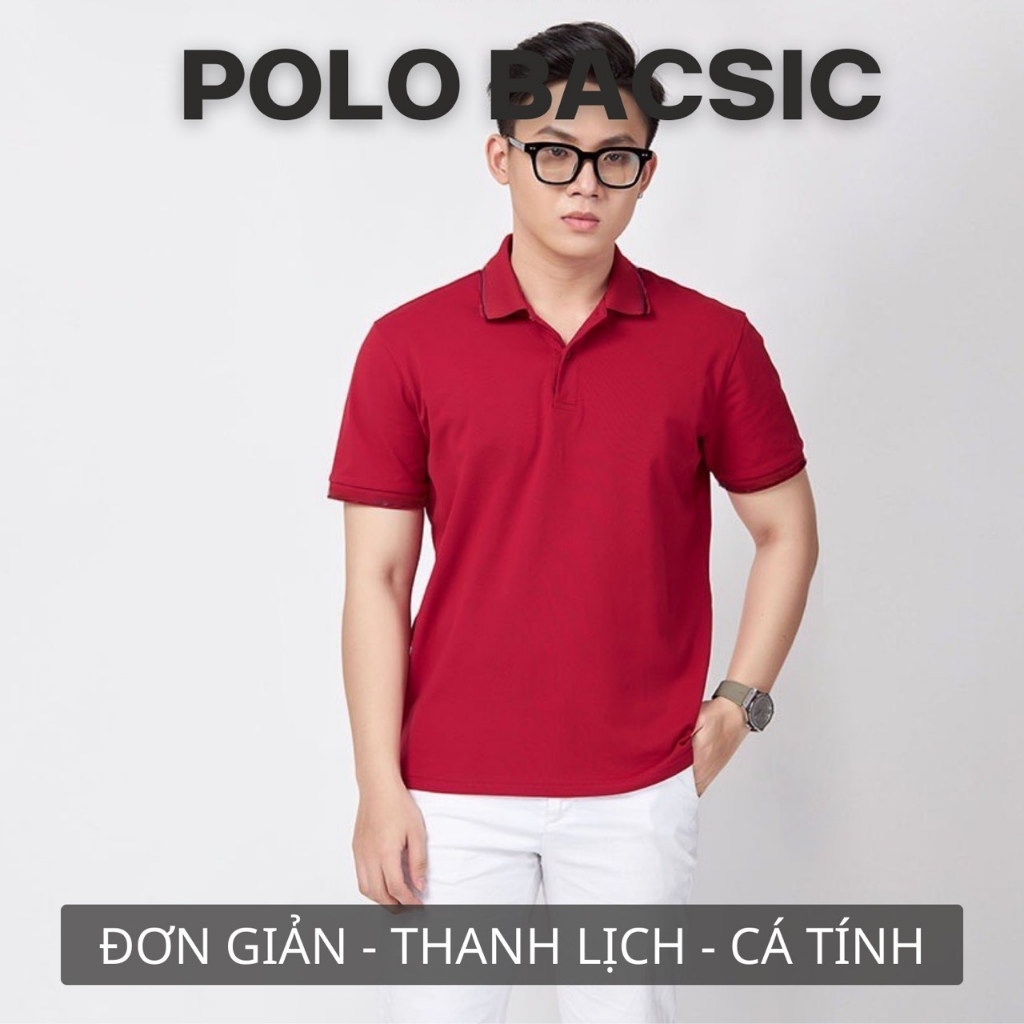 Áo thun Polo GẤU 194 Trơn vải cá sấu Poly co dãn 4 chiều dày dặn form gerular fit - PL TRƠN 05