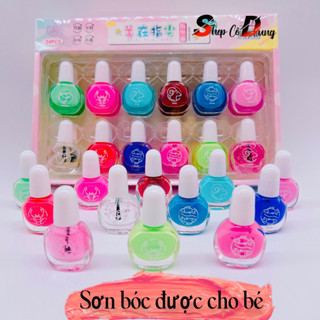 Bộ 12 chai nước sơn móng tay bóc được cho bé gái