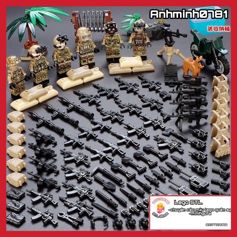 Xếp hình Đồ Chơi lắp ráp Bộ 6 Nhân Vật Người Lính Đặc Nhiệm Spetsnaz của Nga và phụ kiện Moc