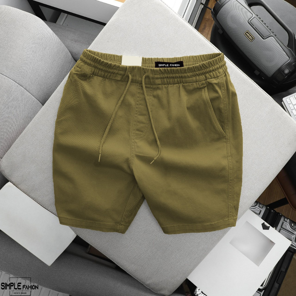 Quần Short Đùi Kaki SIMPLE Form Trên Gối Lưng Thun Co Giãn Thoải Mái - HMM