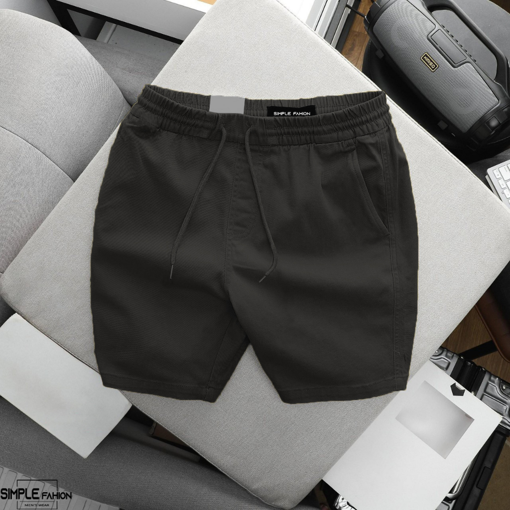 Quần Short Đùi Kaki SIMPLE Form Trên Gối Lưng Thun Co Giãn Thoải Mái - HMM