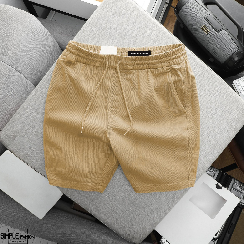 Quần Short Đùi Kaki SIMPLE Form Trên Gối Lưng Thun Co Giãn Thoải Mái - HMM