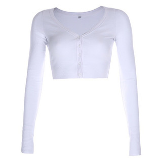 Áo croptop tay dài cổ v size l