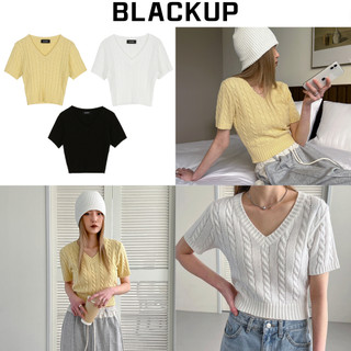 Áo len blackup prine twist crop knit