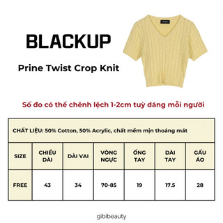 [P351880] Áo len BLACKUP Prine Twist Crop Knit