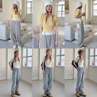 [P351880] Áo len BLACKUP Prine Twist Crop Knit