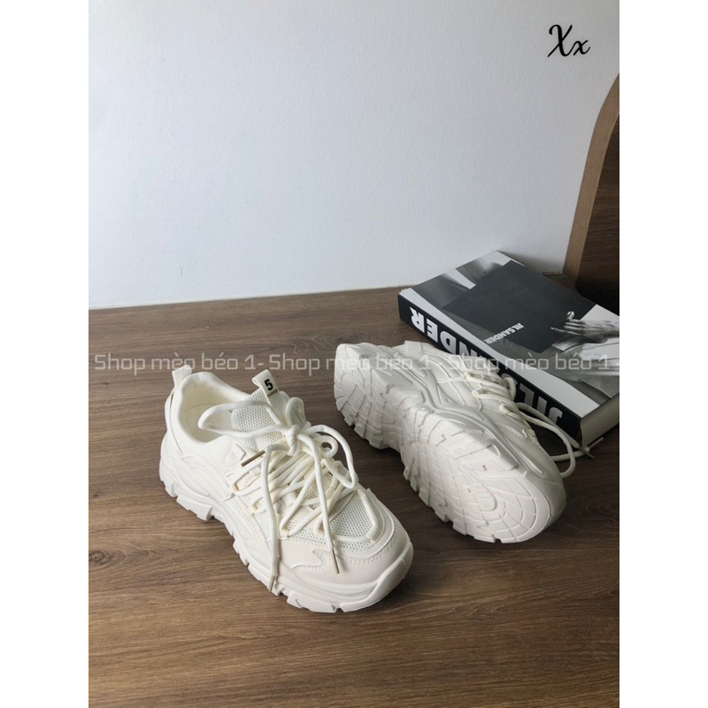 Giày thể thao sneaker lưới kem đan dây fullbox hàng quảng châu cao cấp