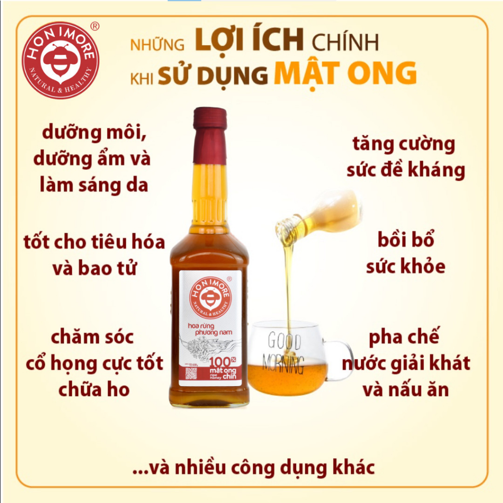 Set 2 chai tặng 1 chai cùng loại: Mật ong nguyên chất Hoa Rừng Phương Nam 630g - 100% mật ong chín nguyên chất