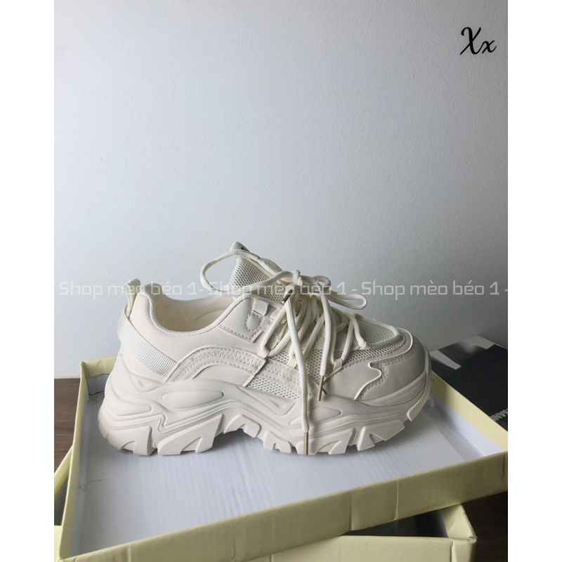 Giày thể thao sneaker lưới kem đan dây fullbox hàng quảng châu cao cấp