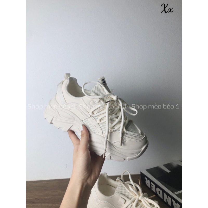Giày thể thao sneaker lưới kem đan dây fullbox hàng quảng châu cao cấp