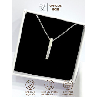 Dây Chuyền Bạc Ta S925 CaoBac Silver Mặt Thanh Dọc Nhỏ Phối Đá Tinh Tế Nhẹ Nhàng