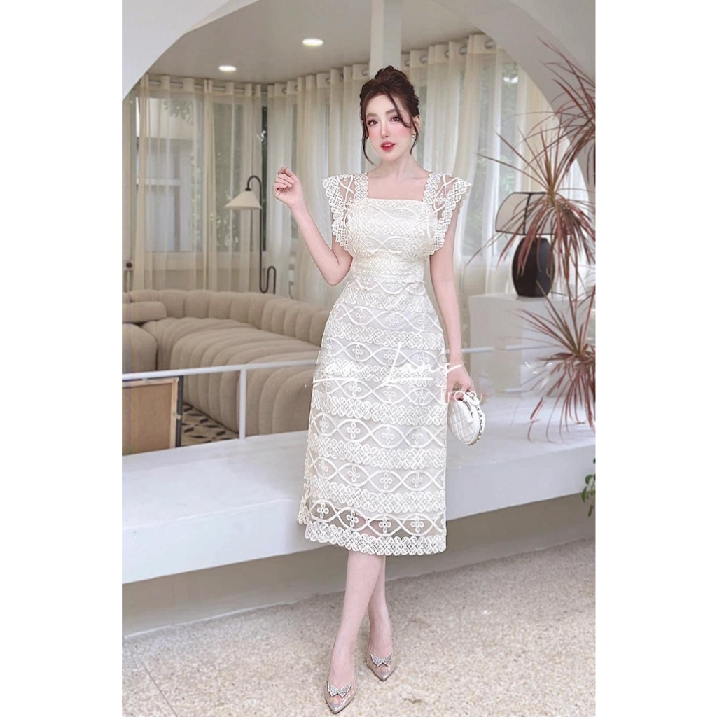 Đầm ren tay canh tiên thanh lịch - CIN DRESS