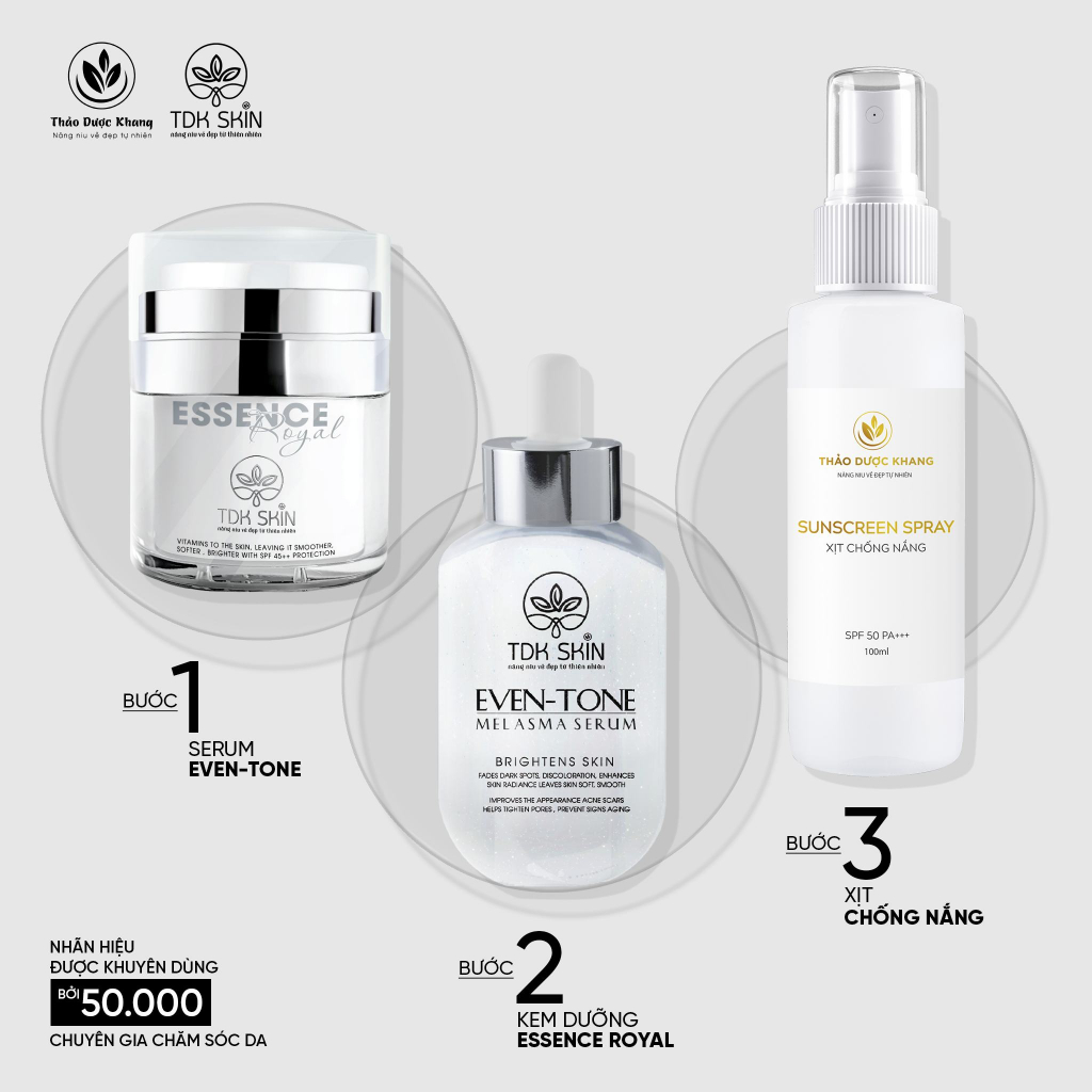 Combo trăng da dưỡng ẩm cấp ẩm  cho da giúp da mịn màng căng bóng Thảo Dược Khang _ TDK SKIN