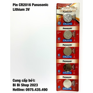 Pin CR2016 Panasonic 3V Lithium Vỉ 5 Viên Hàng Chính Hãng
