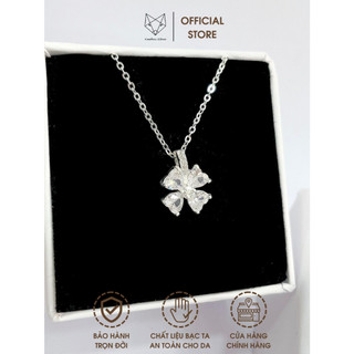 Dây Chuyền Bạc Ta Cao Cấp CaoBac Jewellery Cho Nữ Thiết Kế Hoa Bốn Cánh Cỏ Bốn Lá Đính Đá Lấp Lánh Món Quà Ý Nghĩa
