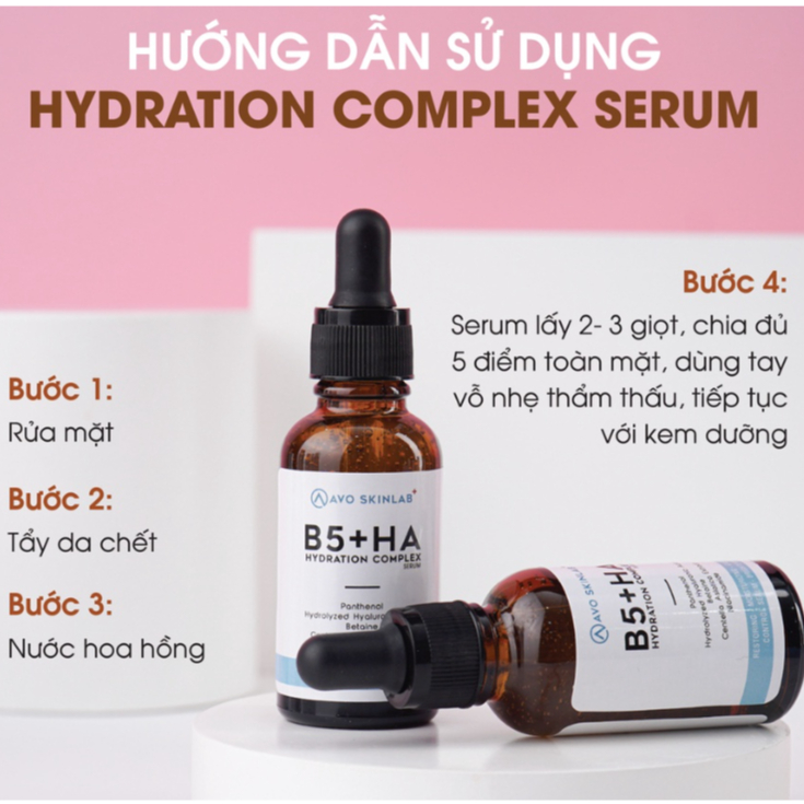 Serum Tinh Chất B5+HA AVO SKINLAB Hydration Complex 30ml - Giúp Tái Tạo, Phục Hồi Da, Tăng Đàn Hồi, Da Căng Bóng