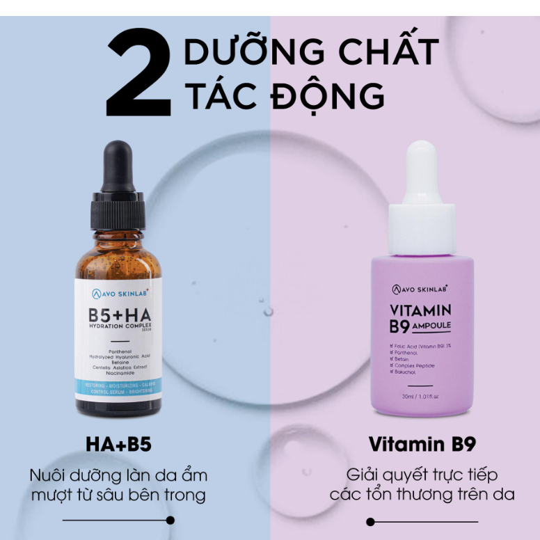 Serum Tinh Chất B5+HA AVO SKINLAB Hydration Complex 30ml - Giúp Tái Tạo, Phục Hồi Da, Tăng Đàn Hồi, Da Căng Bóng
