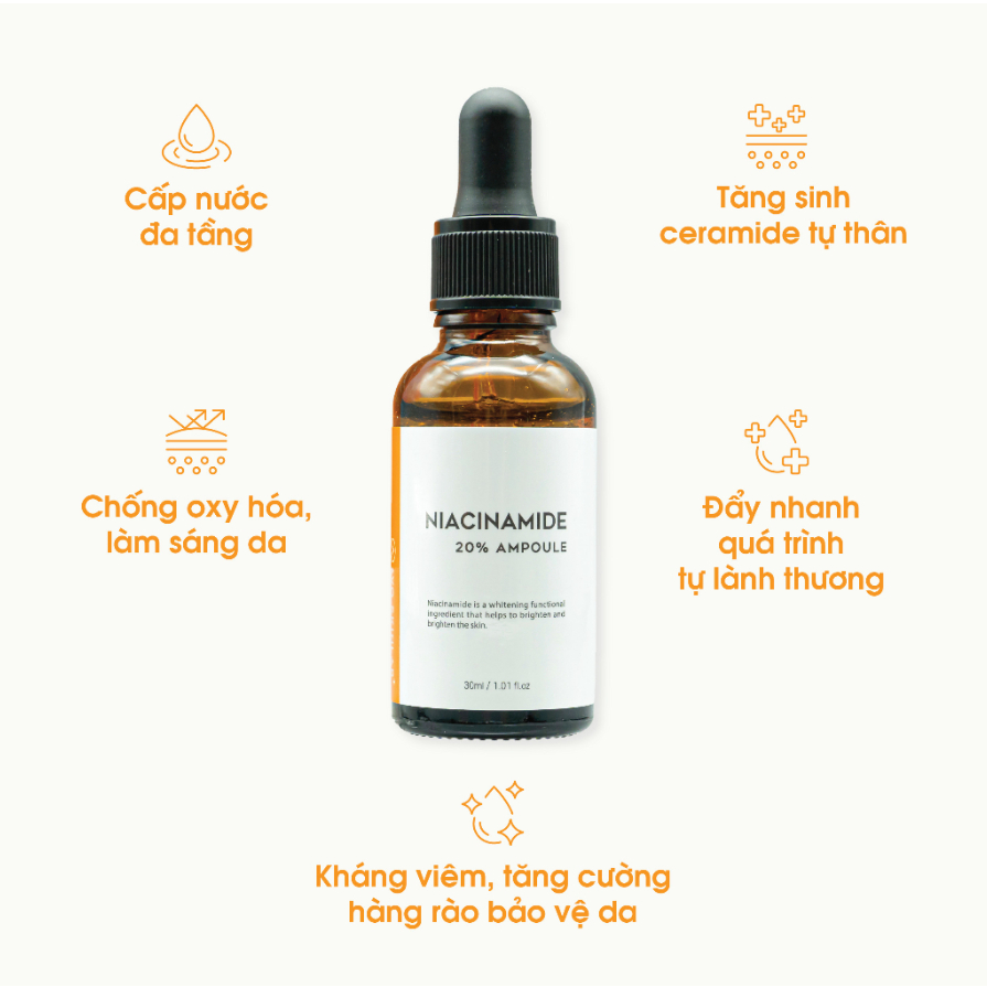 Serum Tinh Chất Niacinamide 20% Ampoule AVO SKINLAB 30ML - Giúp Cấp Ẩm, Sáng Da, Giảm Thâm Và Chống Lão Hóa