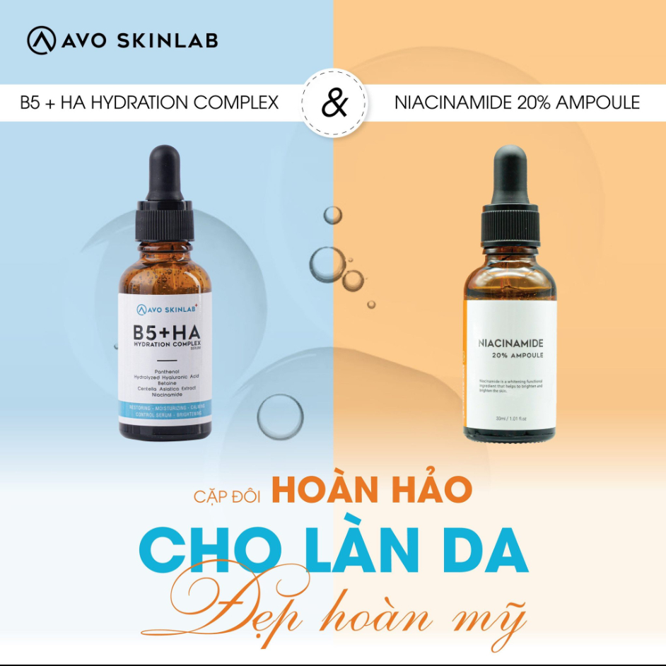Serum Tinh Chất Niacinamide 20% Ampoule AVO SKINLAB 30ML - Giúp Cấp Ẩm, Sáng Da, Giảm Thâm Và Chống Lão Hóa