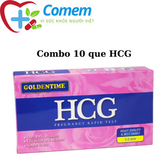 Combo 10 que thử thai hcg goldentime thử thai nhanh chóng chính xác 99.9%